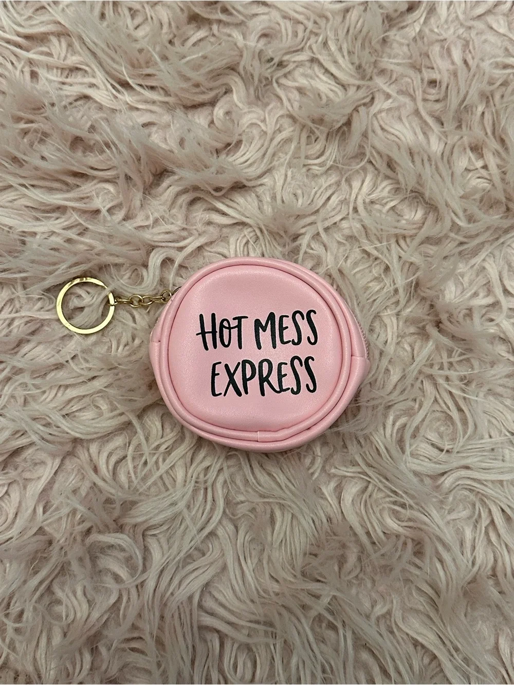 Hot Mess Express Pink Keychain Coin Pouch